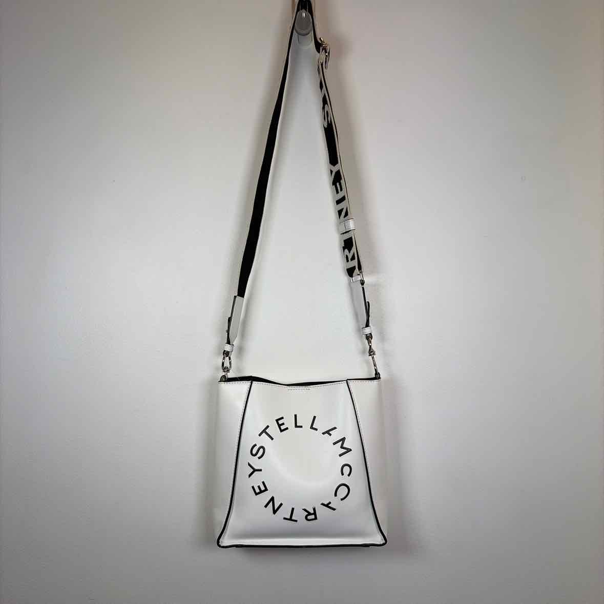 Pre-Owned Stella McCartney White/ Black Leather Designer Handbag