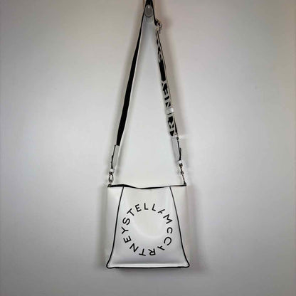 Pre-Owned Stella McCartney White/ Black Leather Designer Handbag