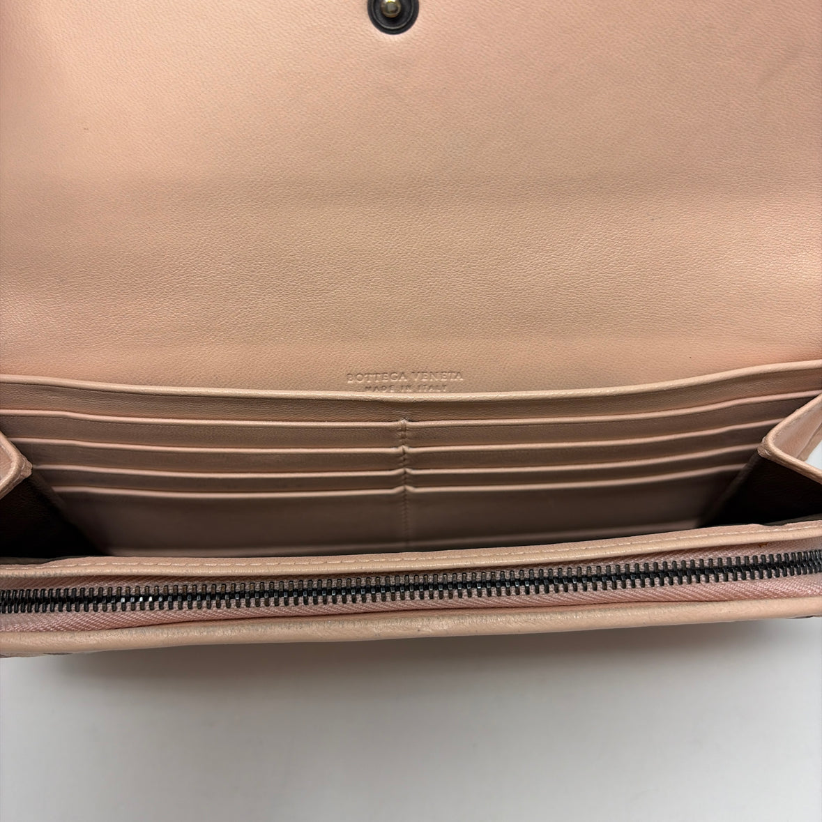 Pre-Owned Bottega Veneta Pink Multi Leather Designer Wallet