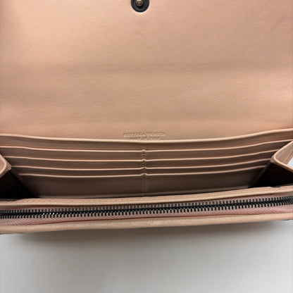 Pre-Owned Bottega Veneta Pink Multi Leather Designer Wallet
