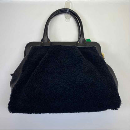 Pre-Owned Stuart Weitzman black  polka dot Faux Shearling Handbag