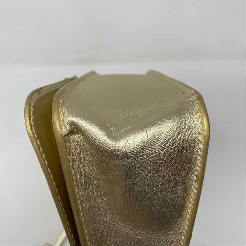 Pre-Owned Jimmy Choo Gold Leather Designer Handbag