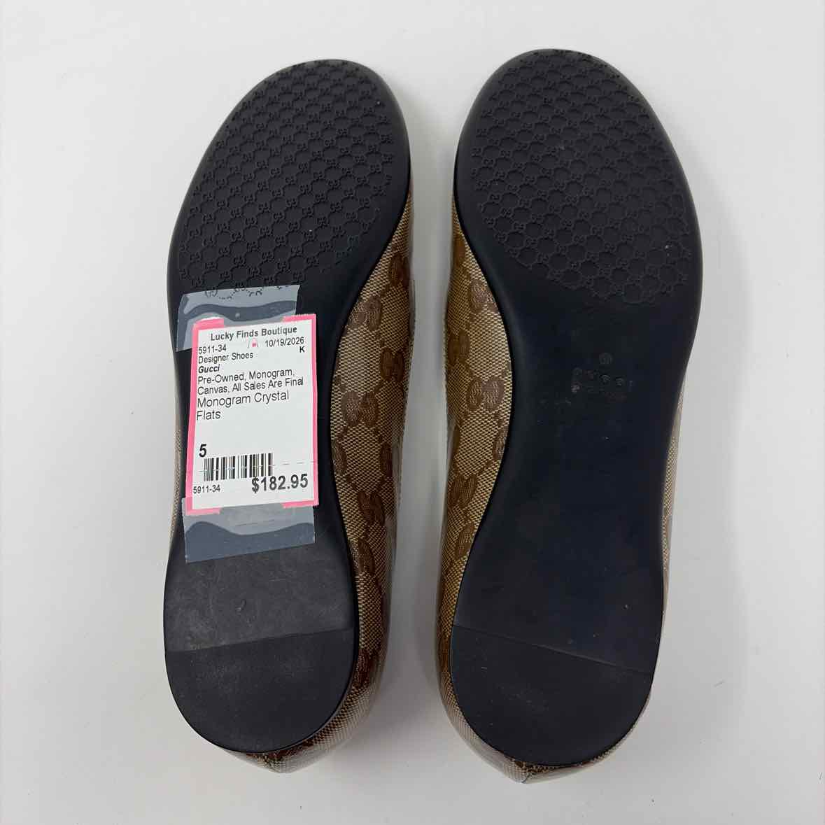 Pre-Owned Gucci Monogram Canvas Shoe Size 5 Designer Shoes