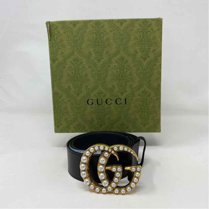 Pre-Owned Gucci Black Leather Designer Belt