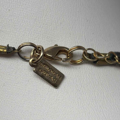 Pre-Owned Deborah Grivas Gray/Black Leather Necklace
