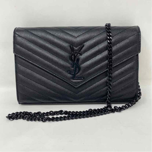 Pre-Owned Saint Laurent Black Leather Designer Handbag