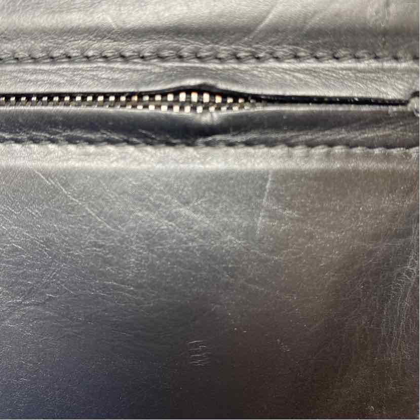 Pre-Owned Bottega Veneta Black Leather Designer Wallet