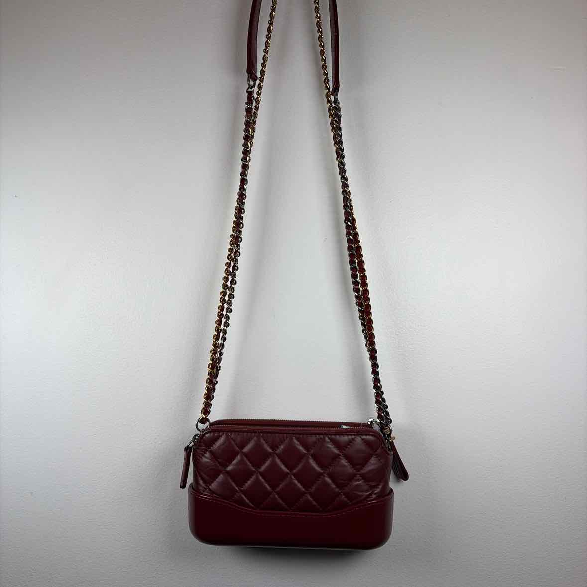 Pre-Owned Chanel Burgundy Leather Designer Handbag