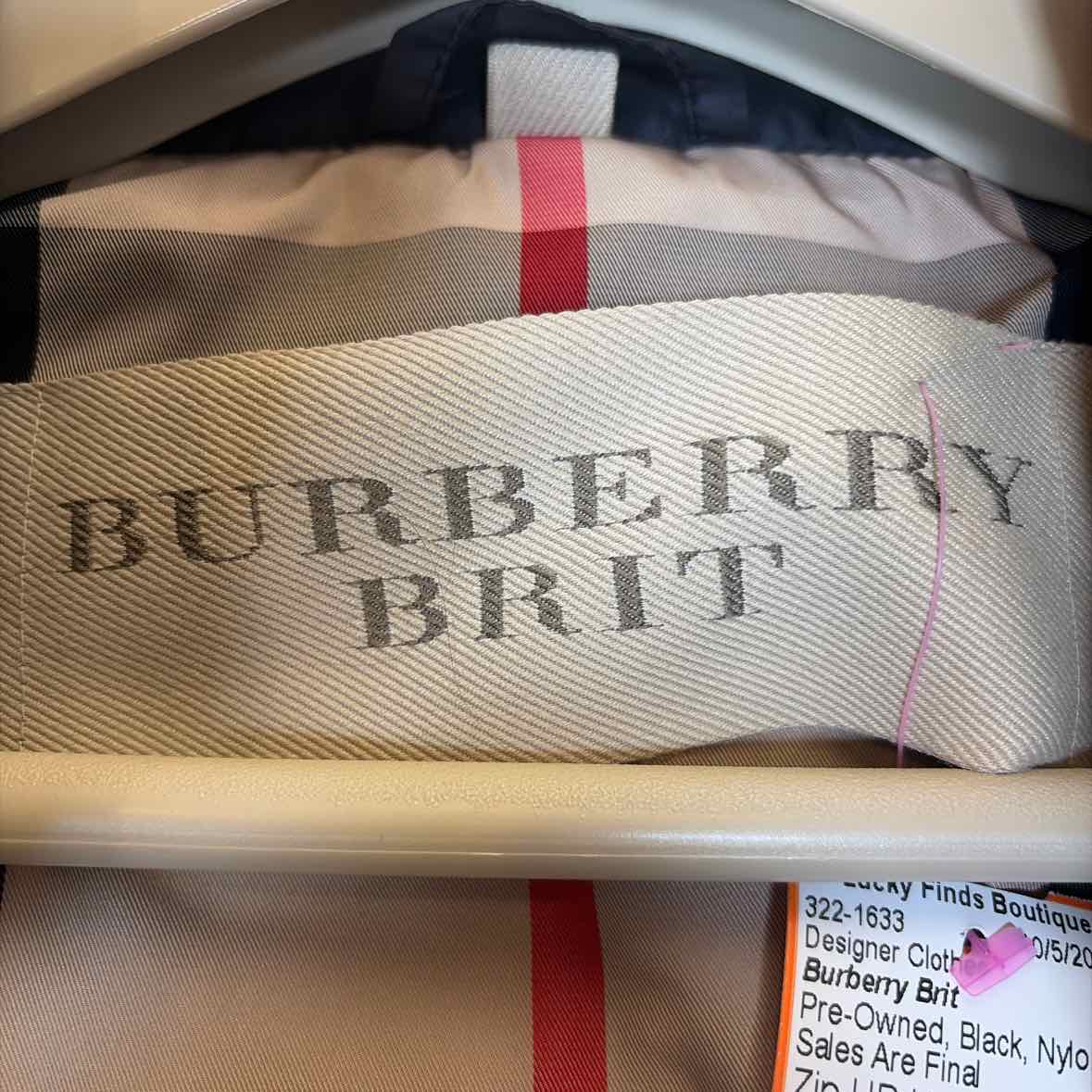 Pre-Owned Burberry Brit Black Nylon Women Size S Designer Clothes