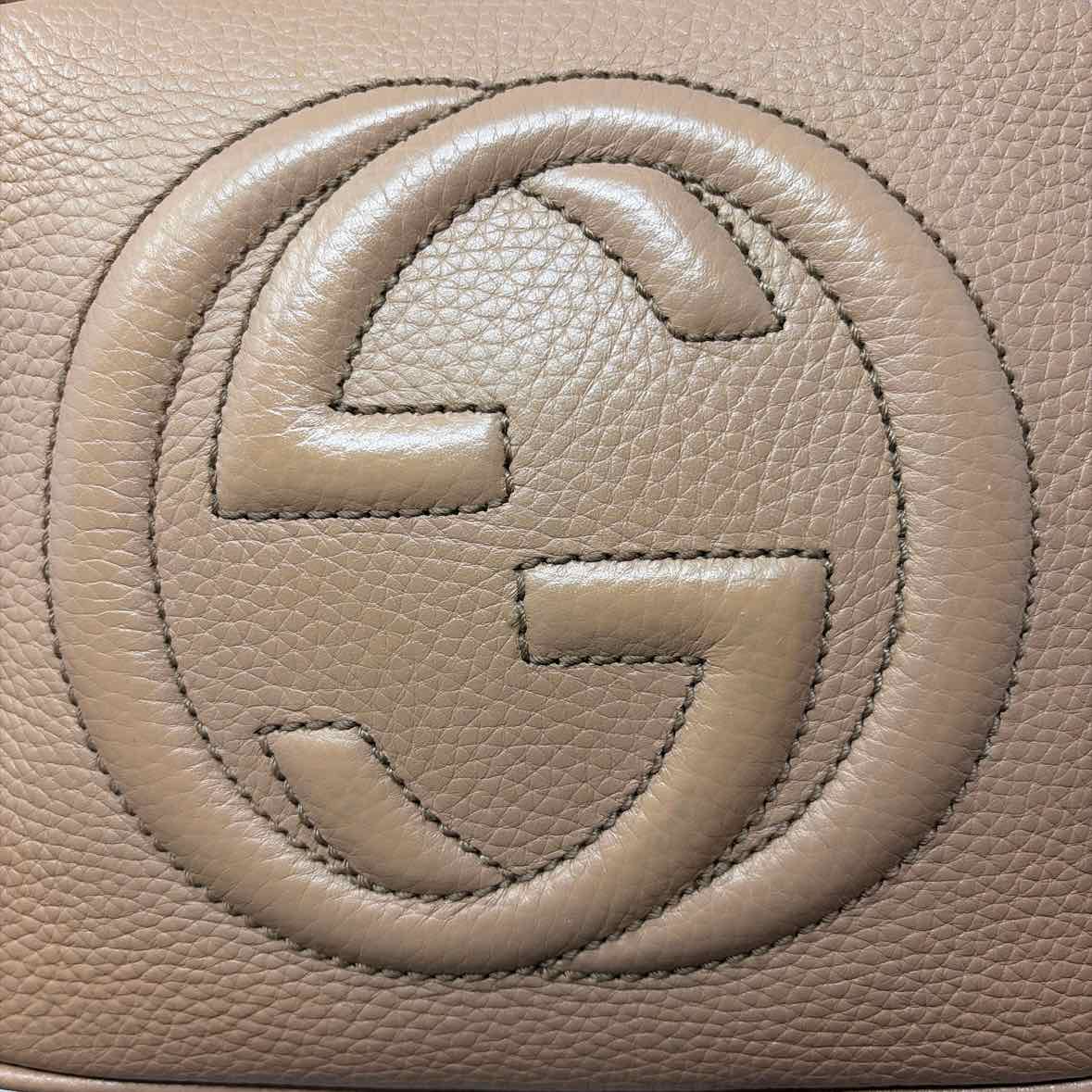 Pre-Owned Gucci Tan Leather Designer Handbag