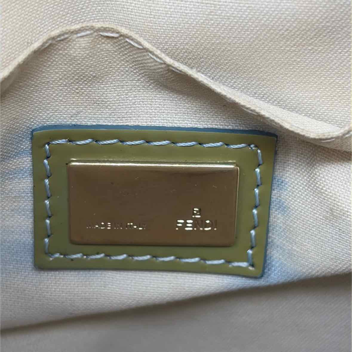 Pre-Owned Fendi Blue Canvas Designer Handbag