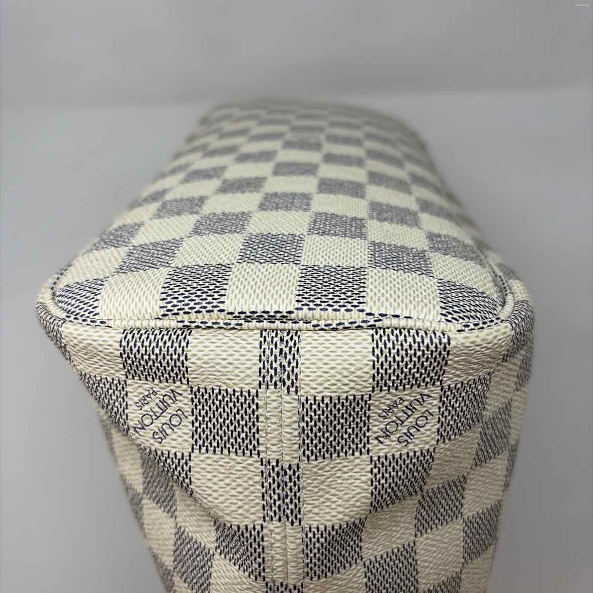 Pre-Owned Louis Vuitton Damier Azur Calf Hair Designer Handbag