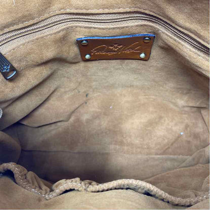 Pre-Owned Patricia Nash Brown Print Leather Handbag