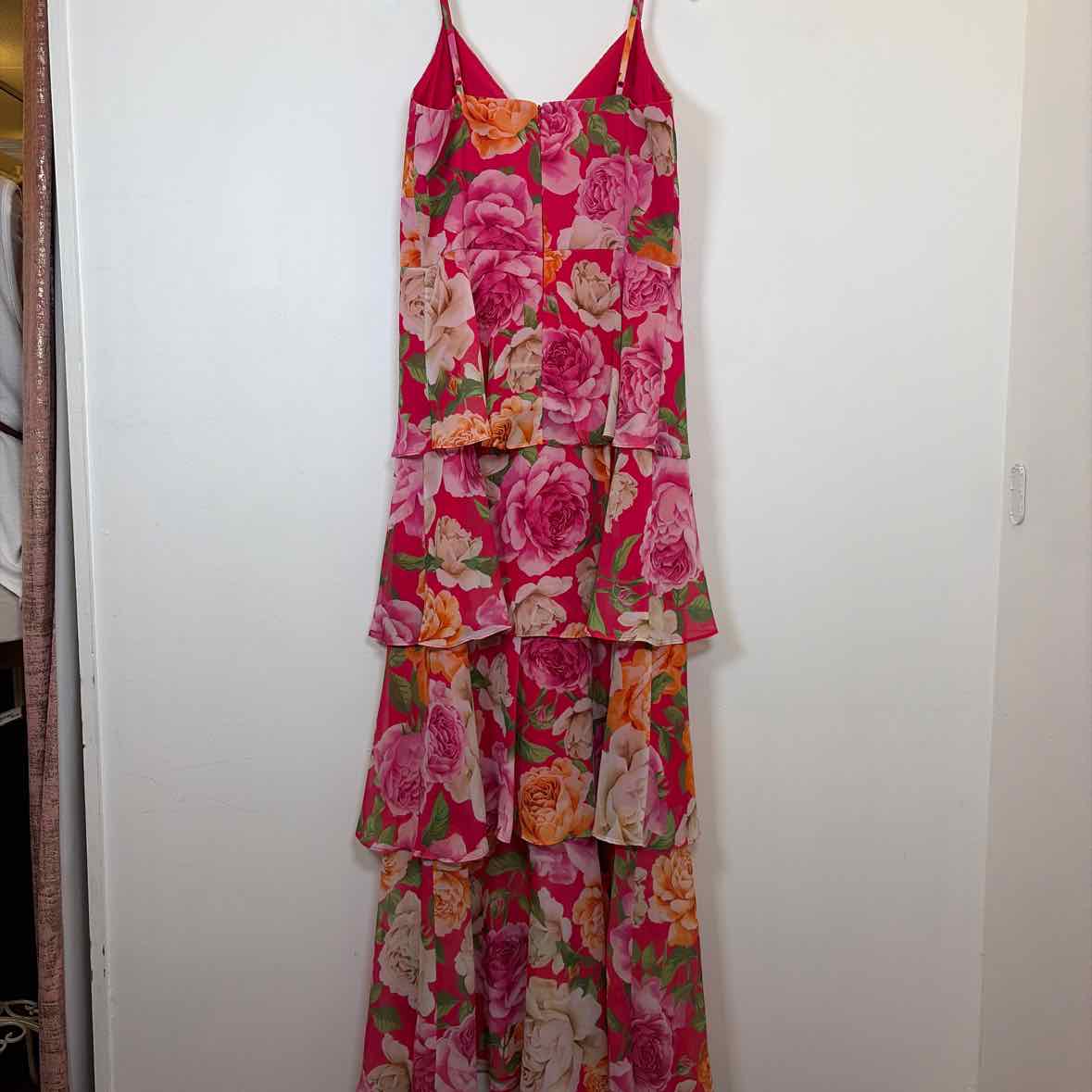 Pre-Owned Size 10/L Eliza J Hot Pink Casual Dress
