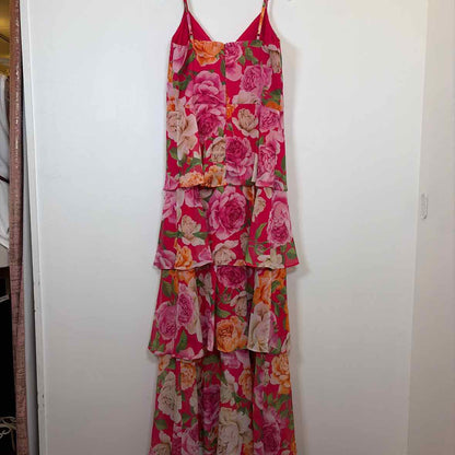 Pre-Owned Size 10/L Eliza J Hot Pink Casual Dress