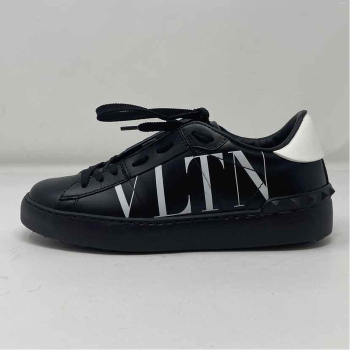 Pre-Owned Valentino Black Leather Shoe Size 5.5 Designer Shoes