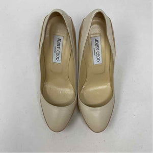 Pre-Owned Jimmy Choo Tan Leather Shoe Size 8 Designer Shoes