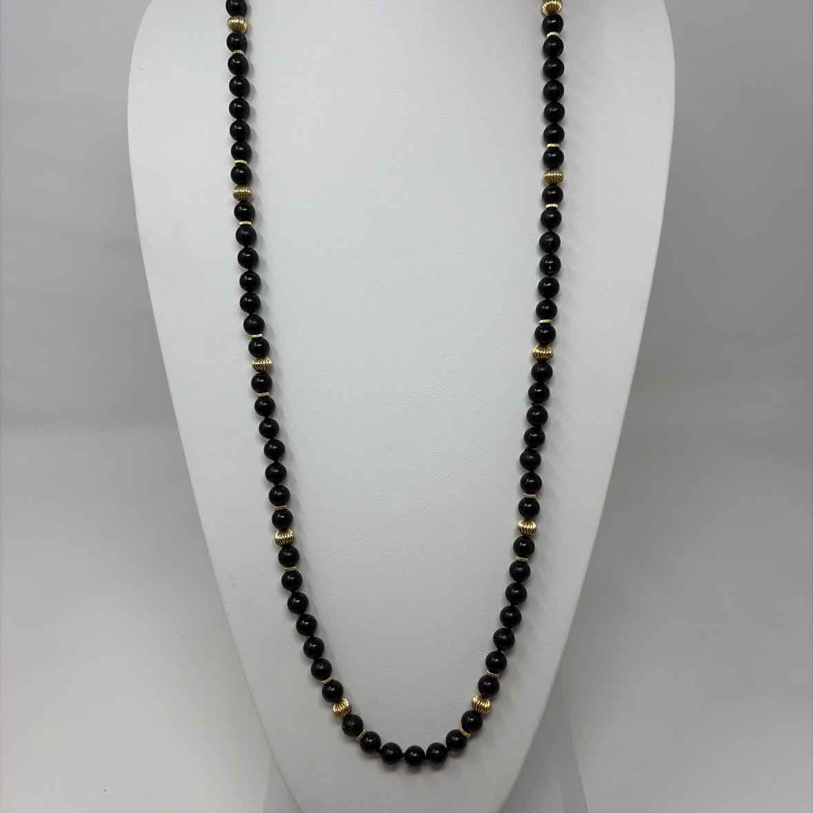 Pre-Owned Boutique Black/Gold Beaded Necklace