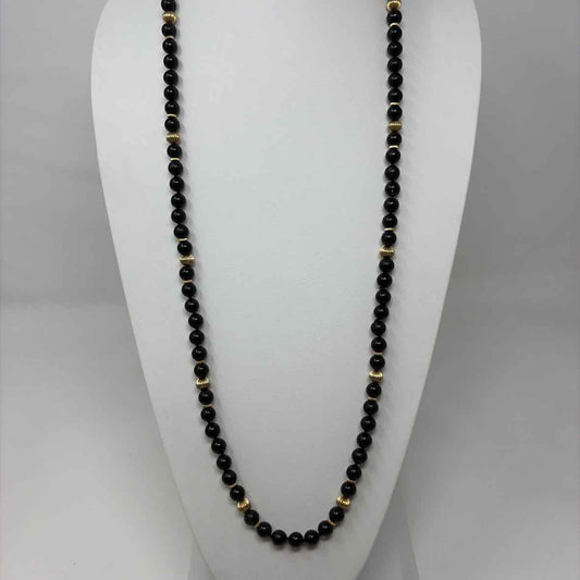 Pre-Owned Boutique Black/Gold Beaded Necklace