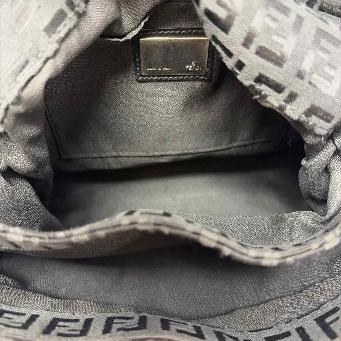Pre-Owned Fendi Black Canvas Designer Handbag