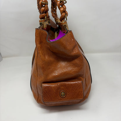 Pre-Owned Chloe Cognac Leather Designer Handbag