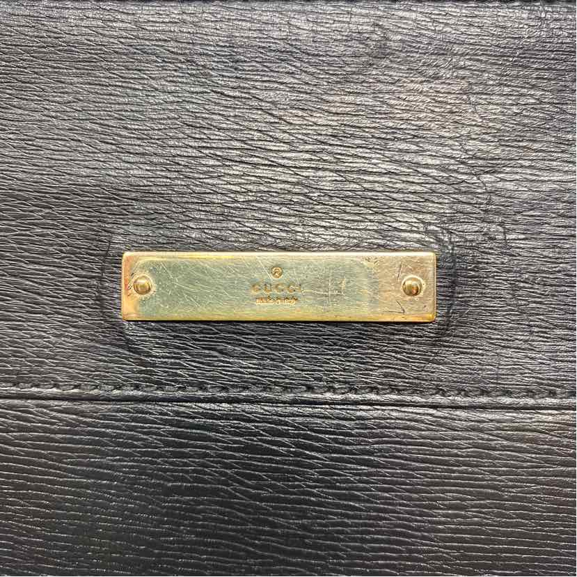 Pre-Owned Gucci Black Leather Designer Handbag