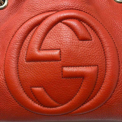 Pre-Owned Gucci Orange Leather Designer Handbag