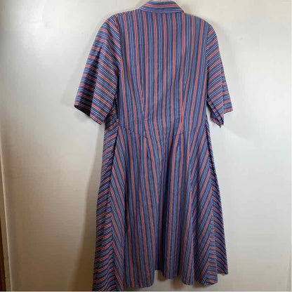 Pre-Owned Size 42/S Cettina Bucca Red/ Blue Casual Dress