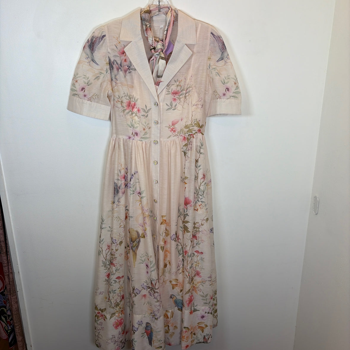 Pre-Owned Size S Boutique Tan Multi Casual Dress