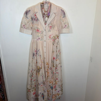 Pre-Owned Size S Boutique Tan Multi Casual Dress