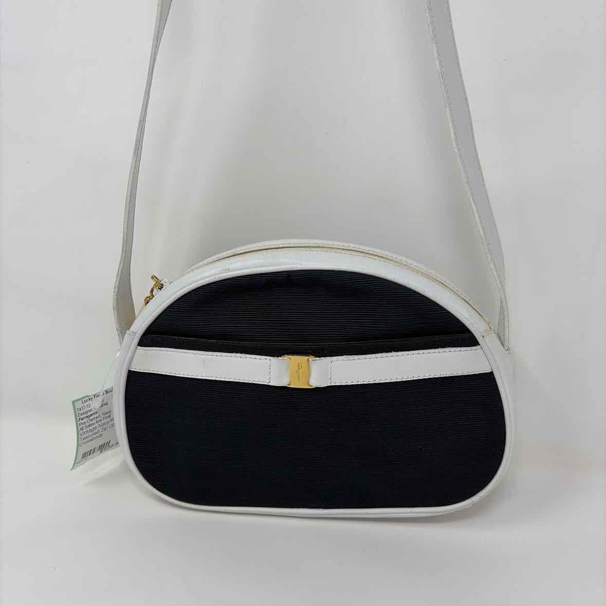 Pre-Owned Ferragamo Navy Leather Designer Handbag