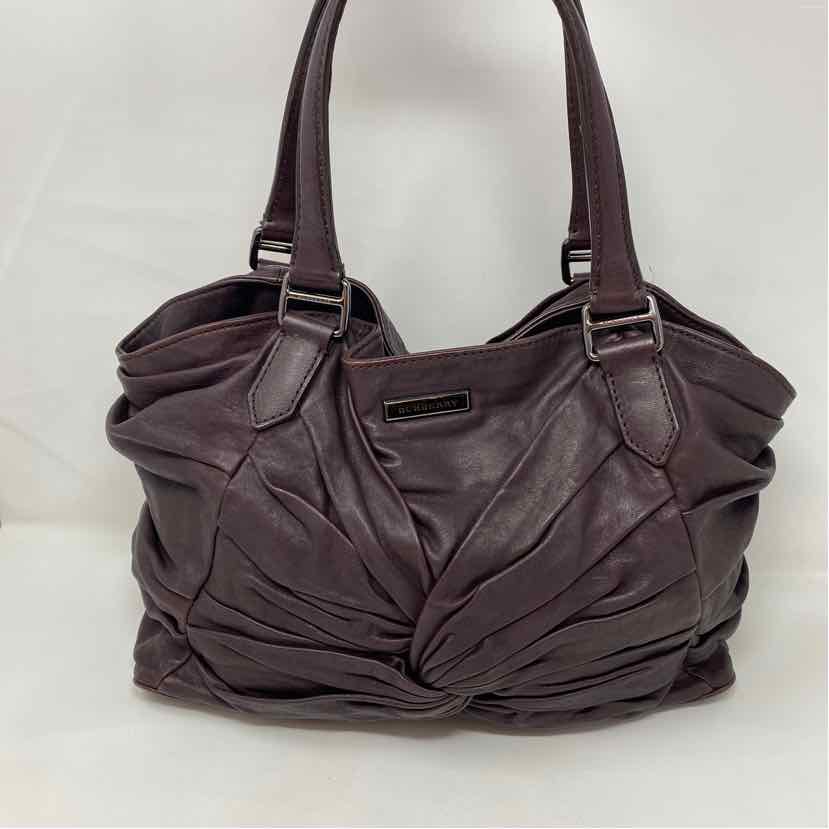 Pre-Owned Burberry Plum Leather Designer Handbag