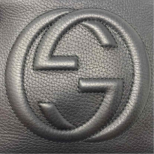 Pre-Owned Gucci Black Leather Designer Handbag