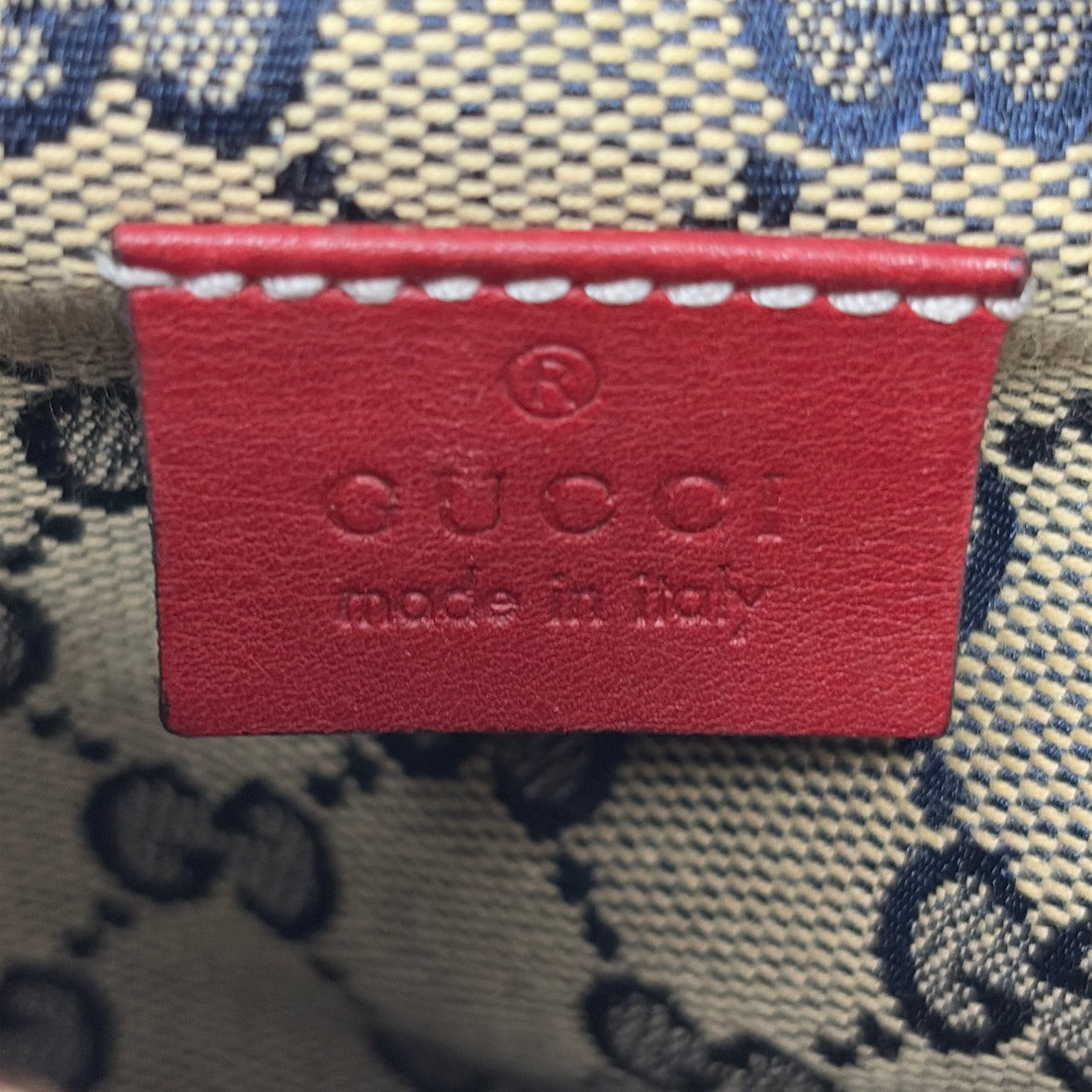 Pre-Owned Gucci Navy Canvas Designer Handbag