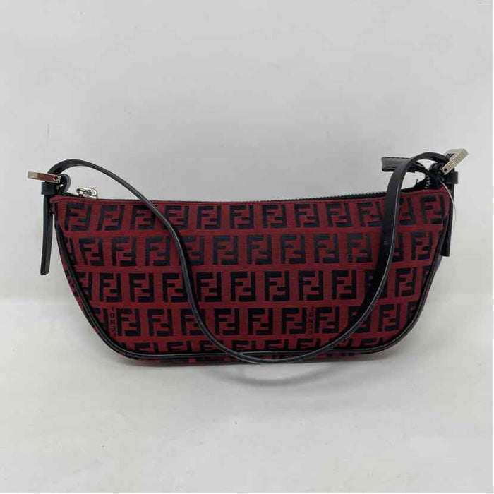 Pre-Owned Fendi Red Canvas Designer Handbag