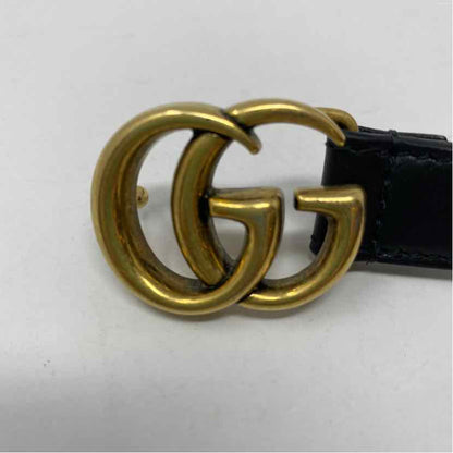 Pre-Owned Gucci Black Leather Designer Belt
