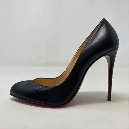 Pre-Owned Christian Louboutin Black Leather Shoe Size 6.5 Designer Shoes
