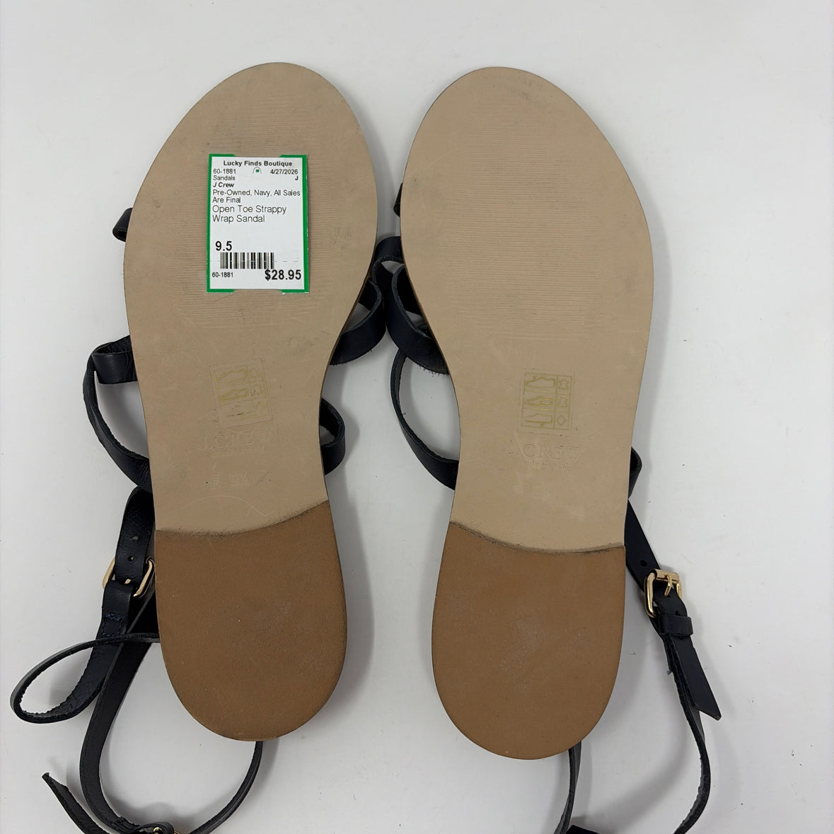 Pre-Owned Shoe Size 9.5 J Crew Navy Sandals