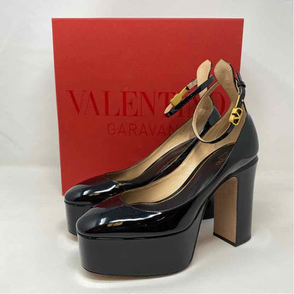 Pre-Owned Valentino Black Patent Shoe Size 8.5 Designer Shoes