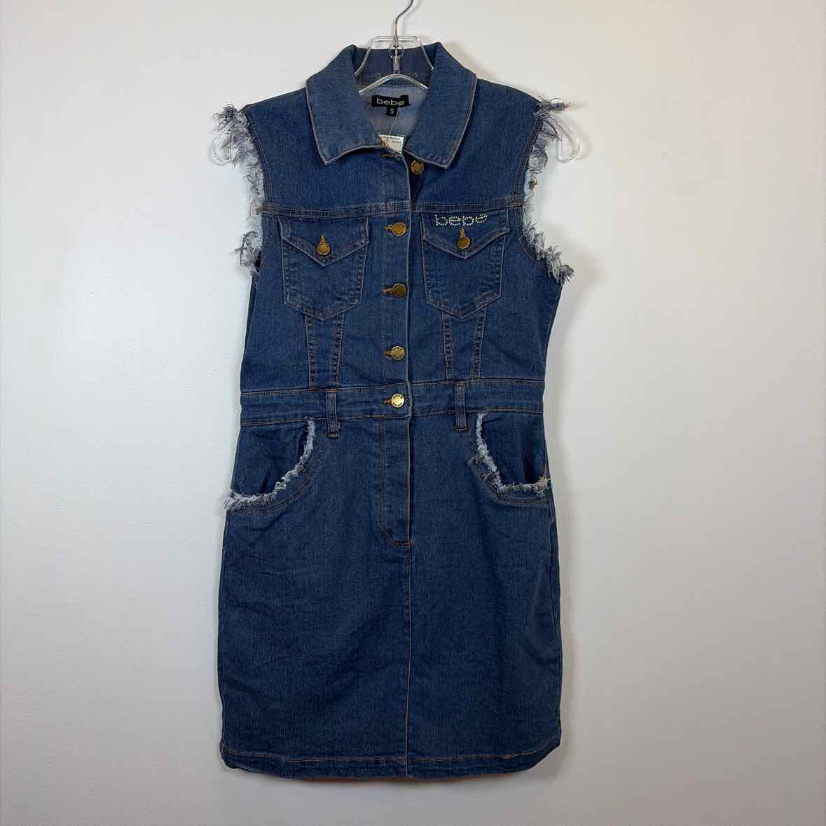 Pre-Owned Size S Bebe Denim Casual Dress
