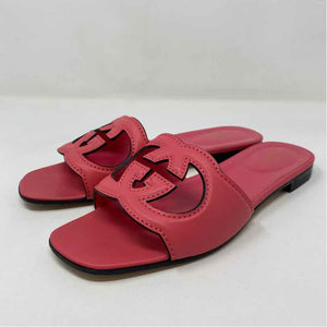 Pre-Owned Gucci Pink Leather Shoe Size 8 Designer Shoes