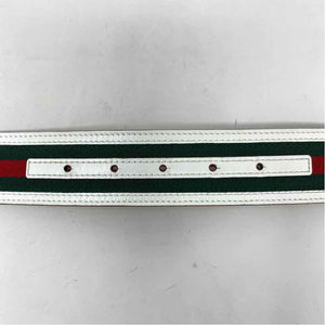 Pre-Owned Gucci White Canvas Designer Belt