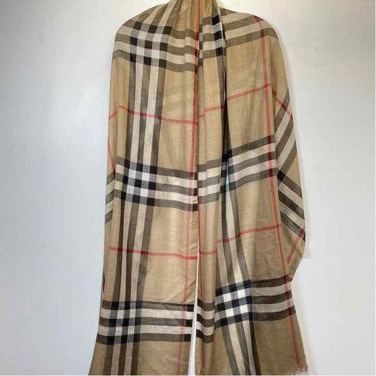 Pre-Owned Burberry Print Wool Designer Scarf
