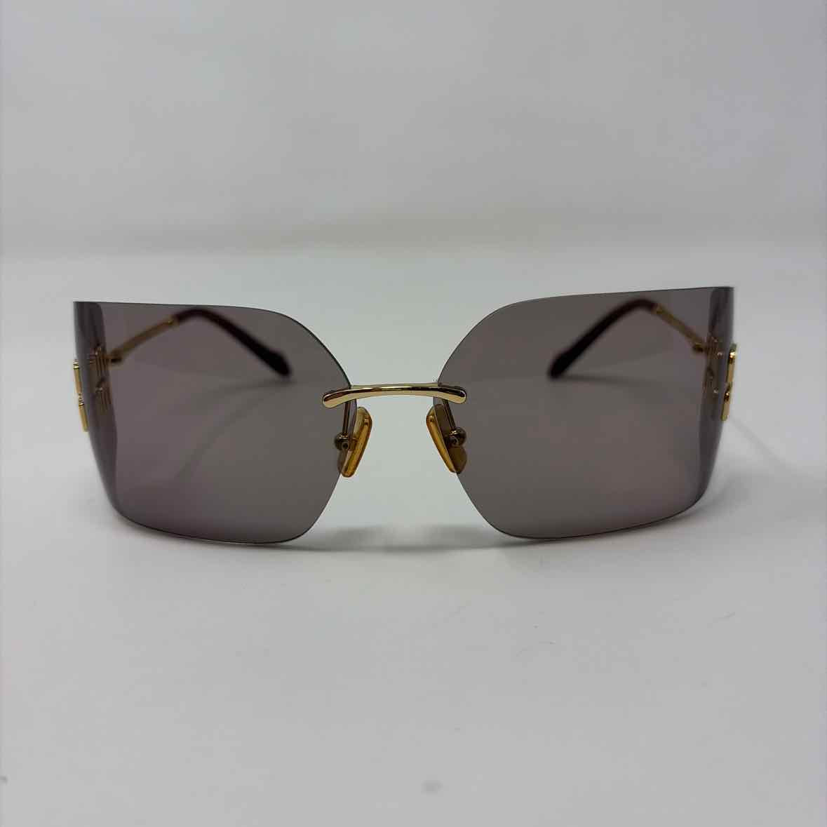 Pre-Owned Mui Mui Gold Metal Designer Sunglasses