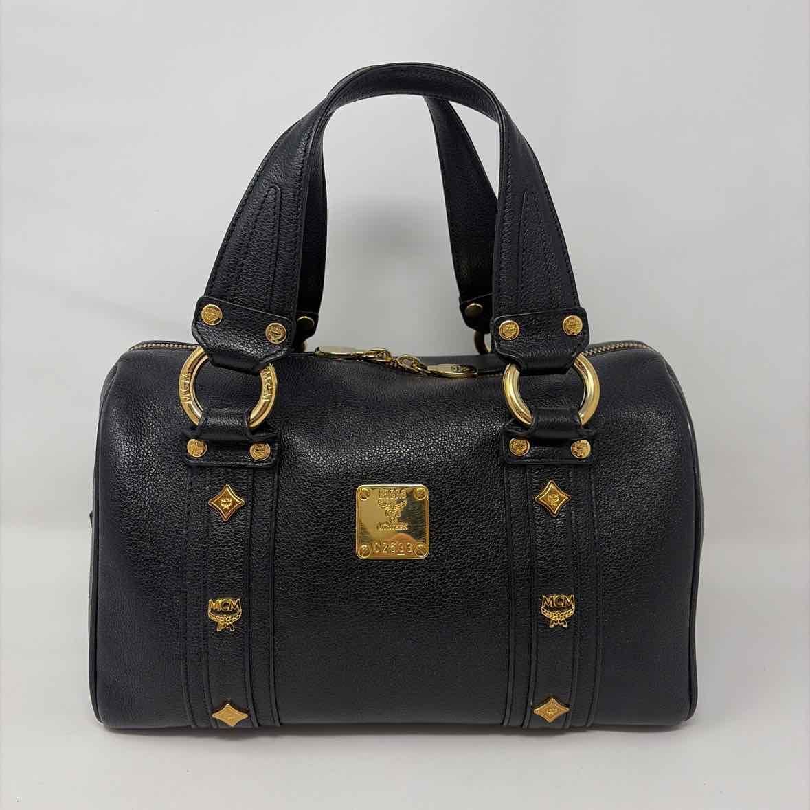 Pre-Owned MCM Black Leather Designer Handbag