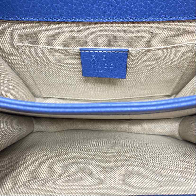 Pre-Owned Gucci Blue Leather Designer Handbag