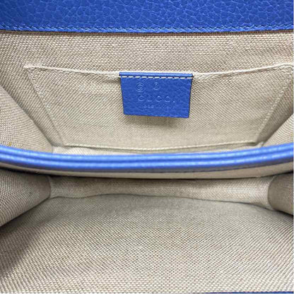 Pre-Owned Gucci Blue Leather Designer Handbag