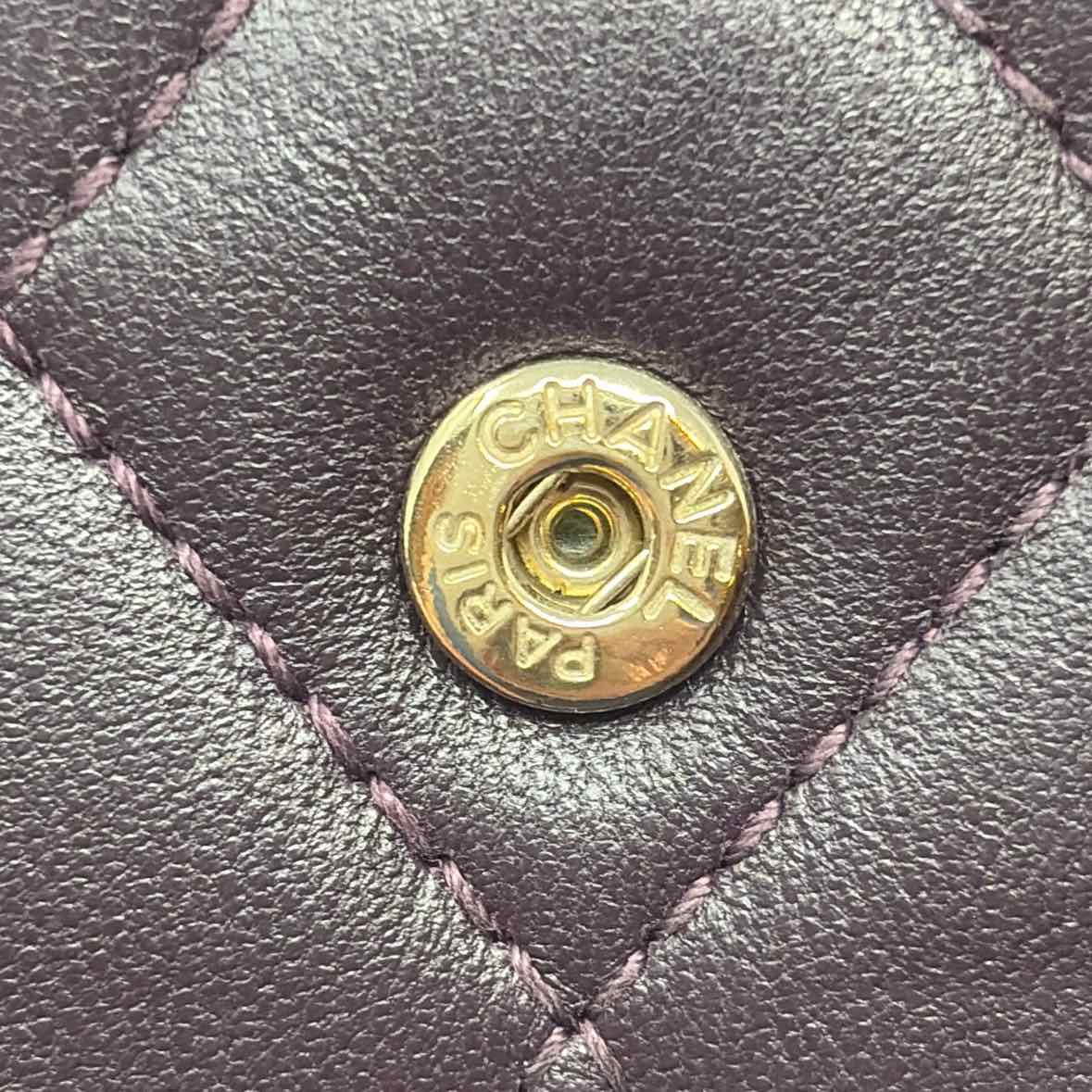 Pre-Owned Chanel Purple Leather Designer Wallet