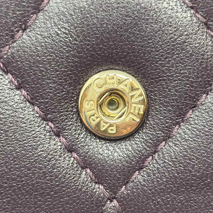 Pre-Owned Chanel Purple Leather Designer Wallet