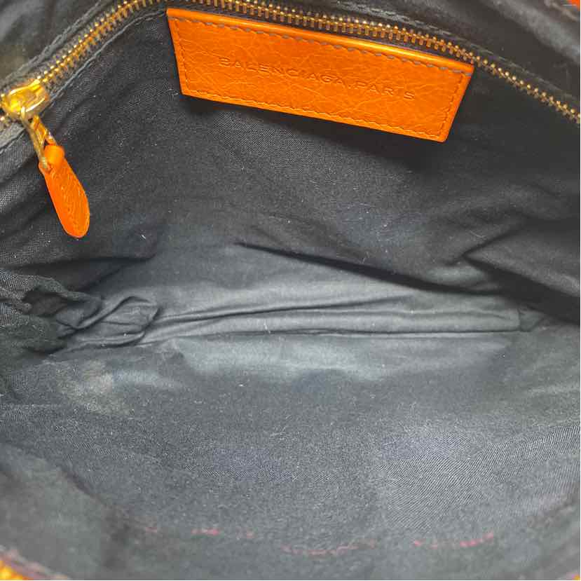 Pre-Owned Balenciaga Orange Leather Designer Handbag